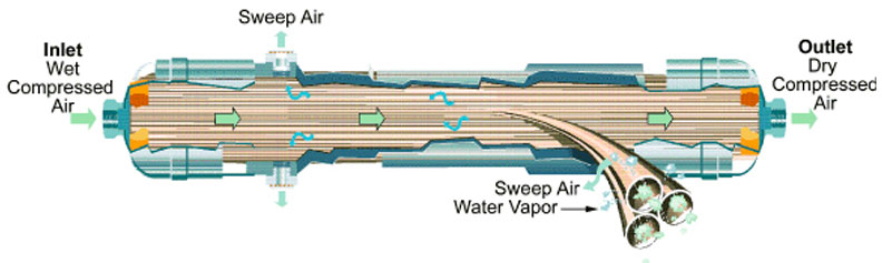 Diagram of Inside a Membrane Dryer