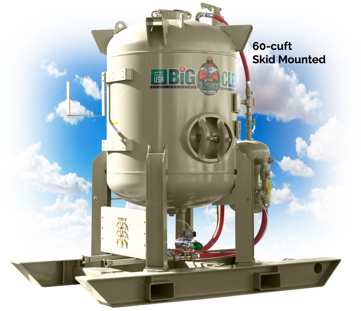 60 cuft Skid Mounted Pro-Series Big Clem and Sand blasting machines